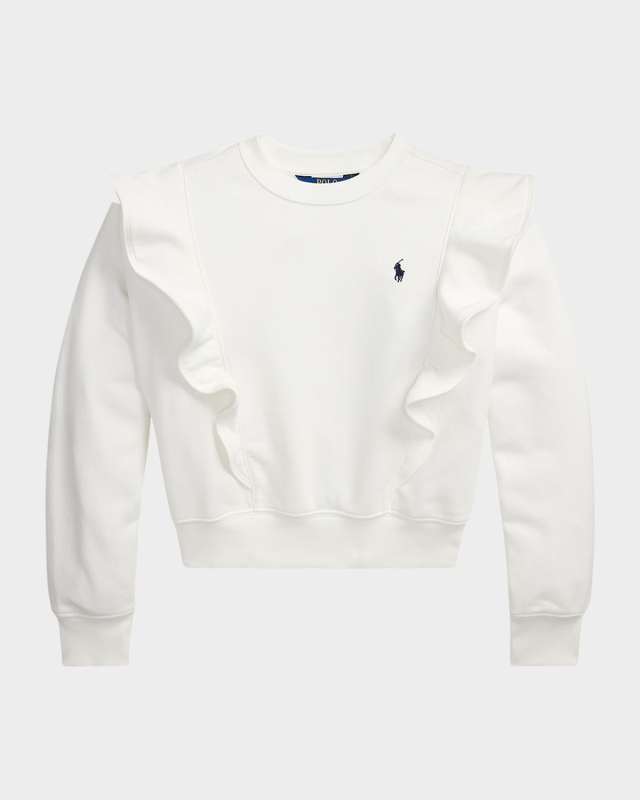 Girl's Ruffle Trim Sweatshirt, Size S-XL